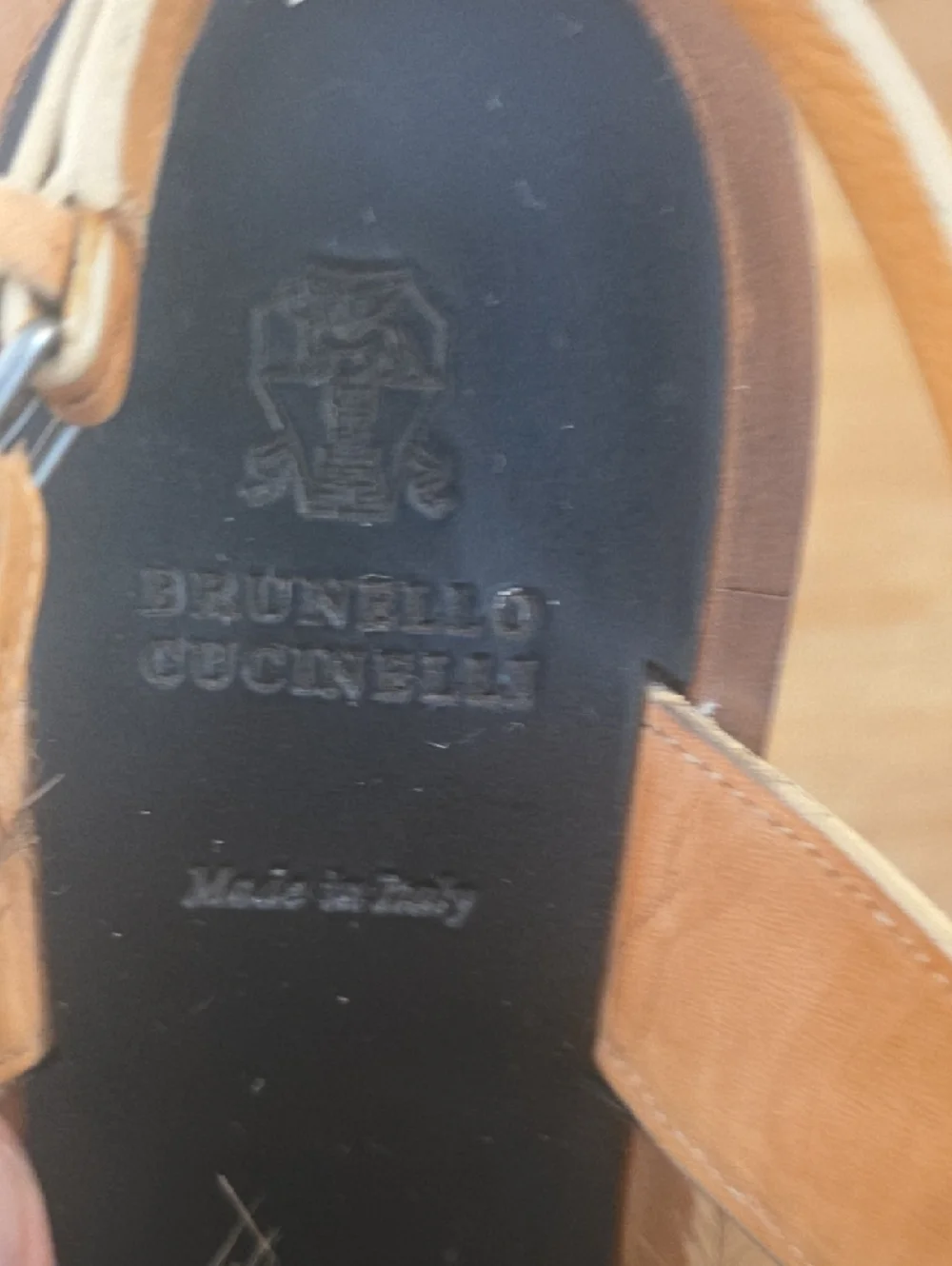 Brunello Cucinelli Ostrich Feather-Trim Slide Sandals in Brown and Black - Picture 7 of 8